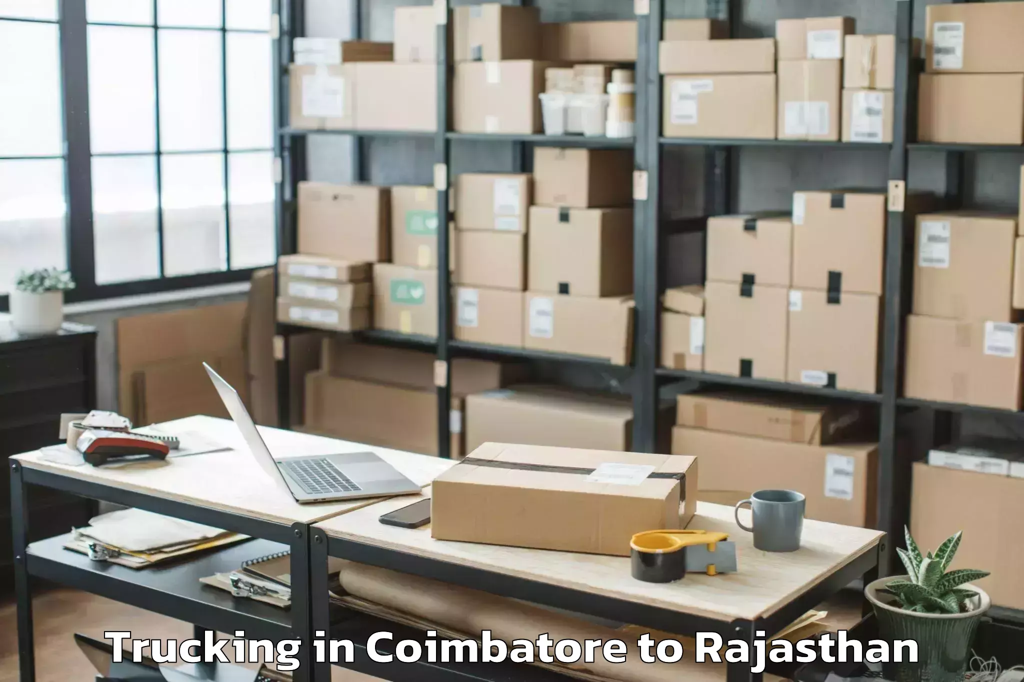 Easy Coimbatore to Raffles University Neemrana Trucking Booking